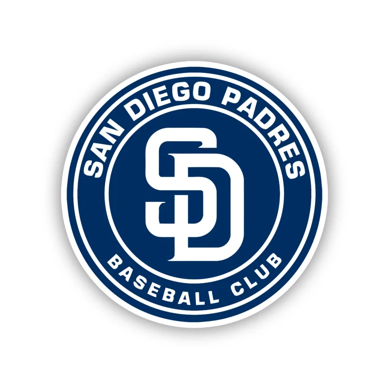 San Diego Padres - Blue Circle with White Name - Iron On DTF Transfer - Custom Size