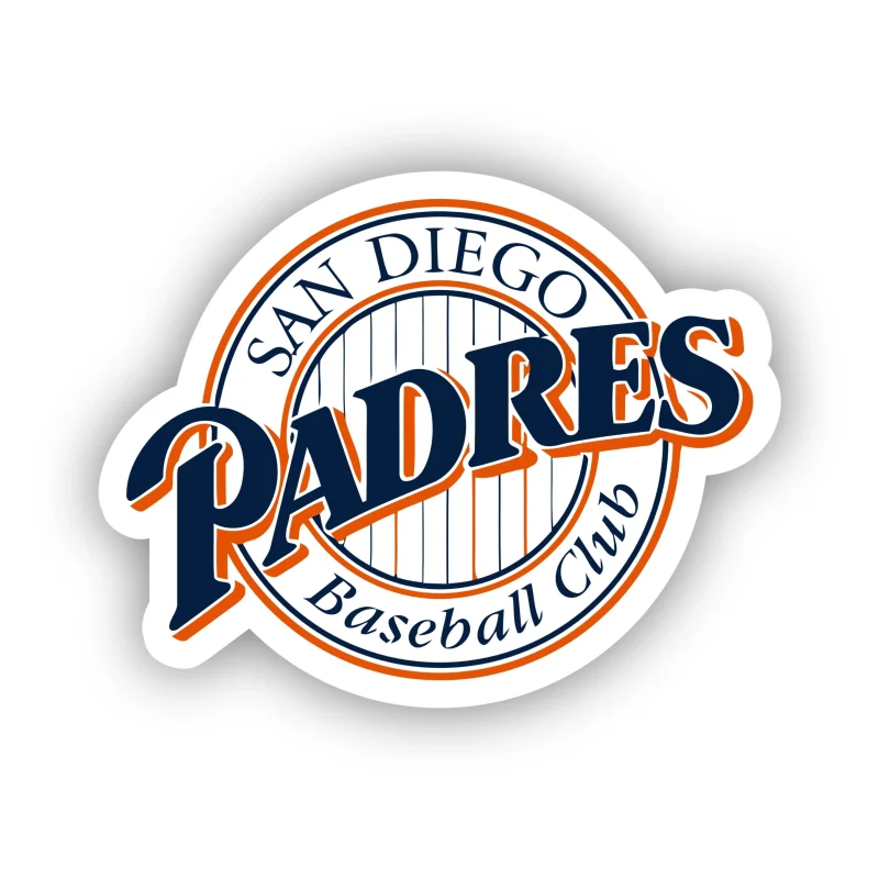 San Diego Padres - Circle with Stripes and Padres - Iron On DTF Transfer - Custom Size