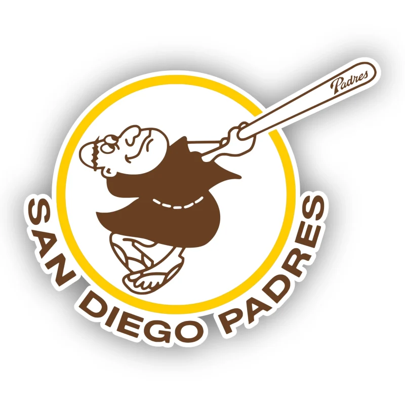 San Diego Padres - Circle with Swinging Friar - Iron On DTF Transfer - Custom Size