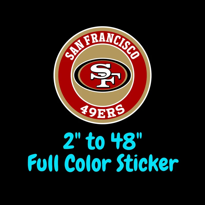 San Francisco 49ers Full Color Vinyl Sticker - Custom Size