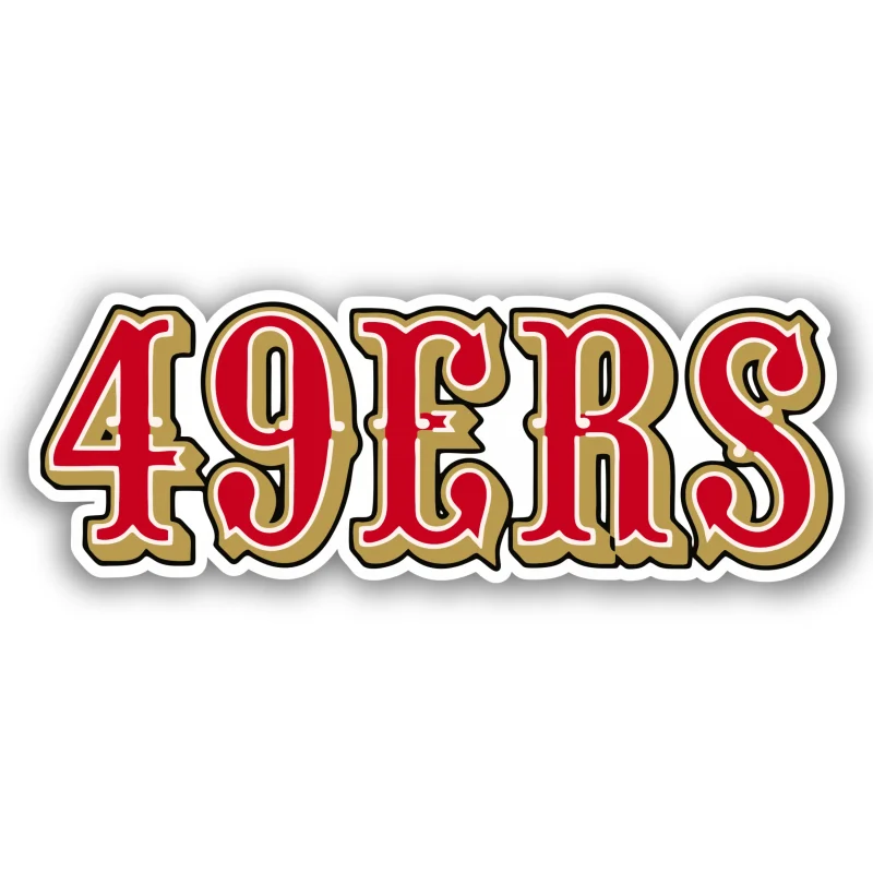 San Francisco 49ers - Gold and Red Lettering - Iron On DTF Transfer - Custom Size