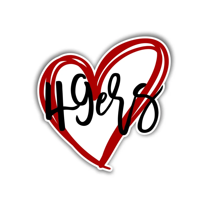 San Francisco 49ers - Heart - Iron On DTF Transfer - Custom Size
