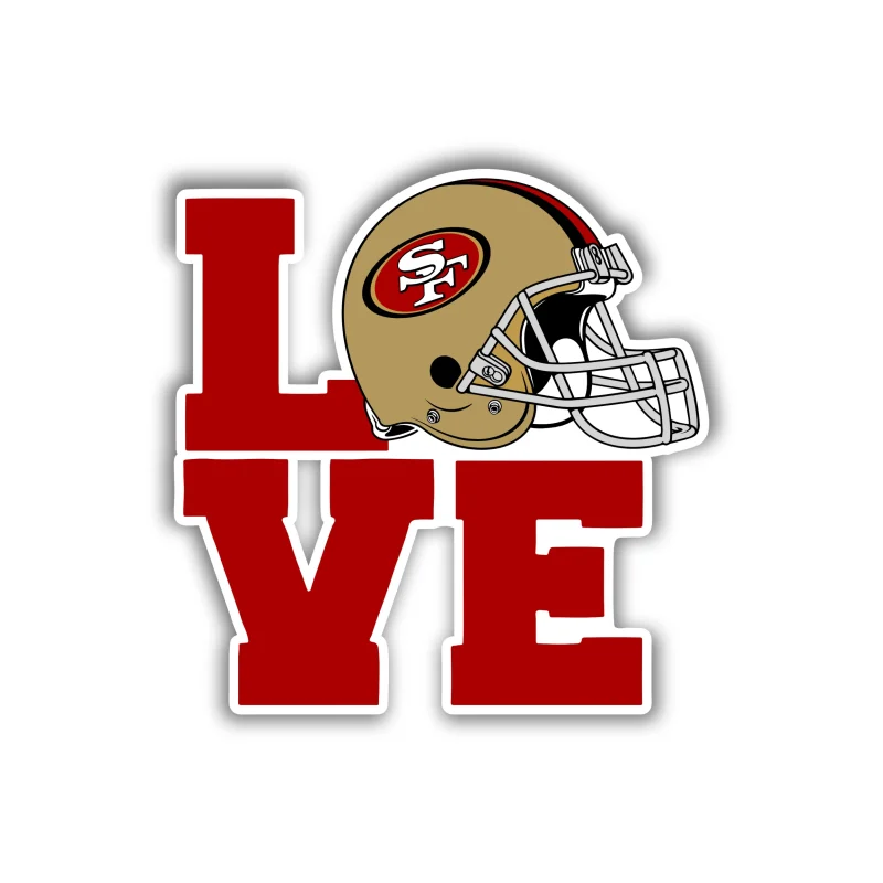 San Francisco 49ers - Love - Iron On DTF Transfer - Custom Size