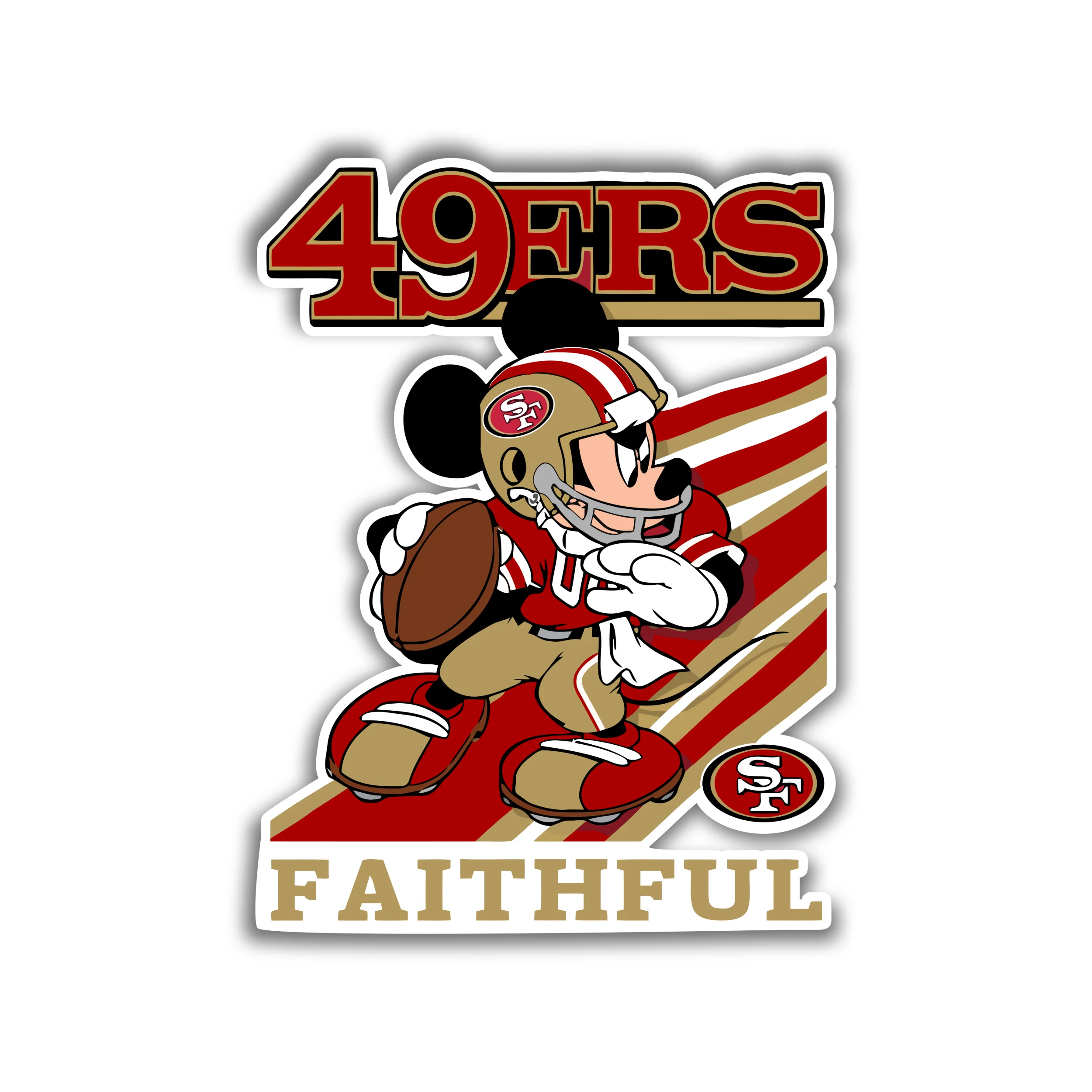 San Francisco 49ers - Mickey Mouse - Iron On DTF Transfer - Custom Size