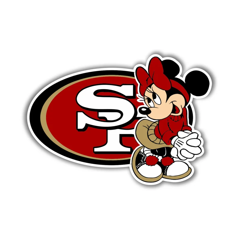 San Francisco 49ers - Minnie Mouse - Iron On DTF Transfer - Custom Size