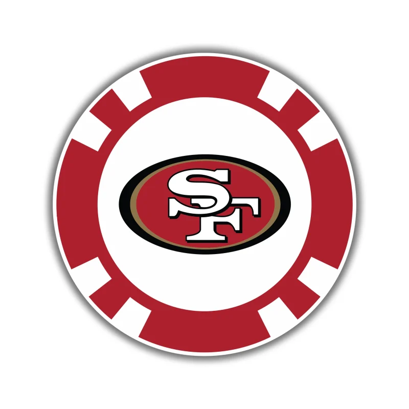 San Francisco 49ers - Poker Chip - Iron On DTF Transfer - Custom Size
