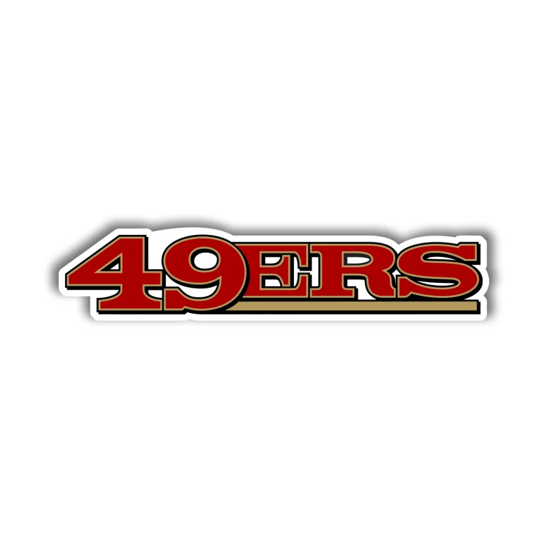San Francisco 49ers - Red Lettering with Gold - Iron On DTF Transfer - Custom Size
