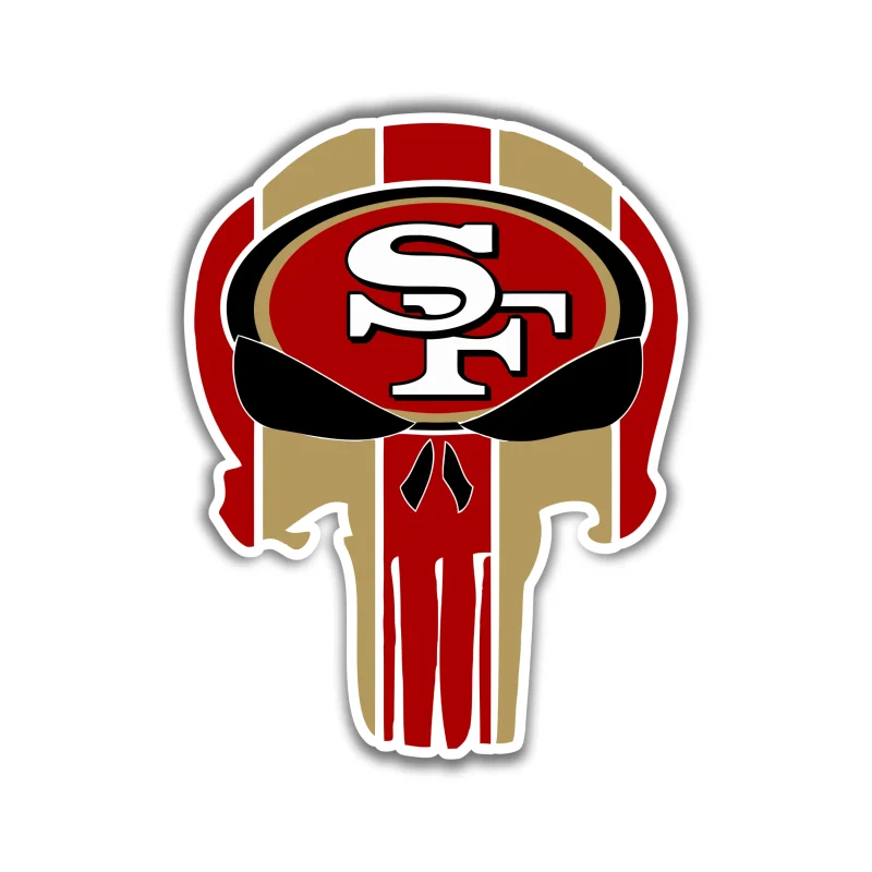San Francisco 49ers - Skull - Iron On DTF Transfer - Custom Size