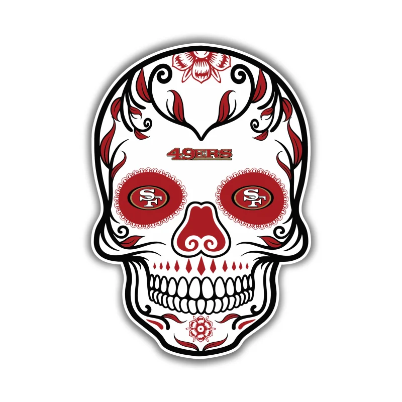 San Francisco 49ers - Sugar Skull - Iron On DTF Transfer - Custom Size