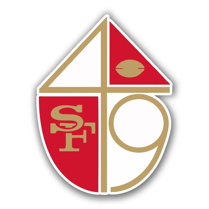 San Francisco 49ers - Throwback Logo - Full Color Vinyl Sticker - Custom Size
