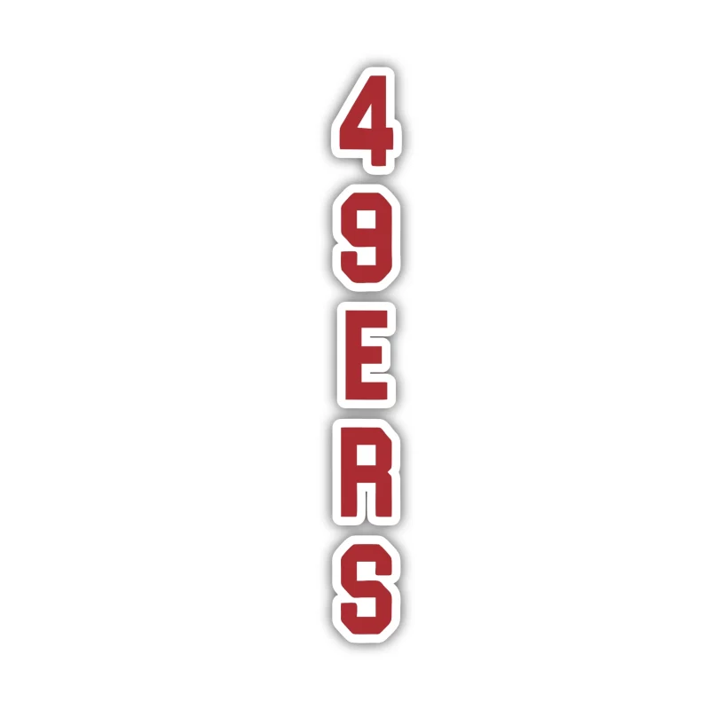San Francisco 49ers - Vertical 49ers - Full Color Vinyl Sticker - Custom Size