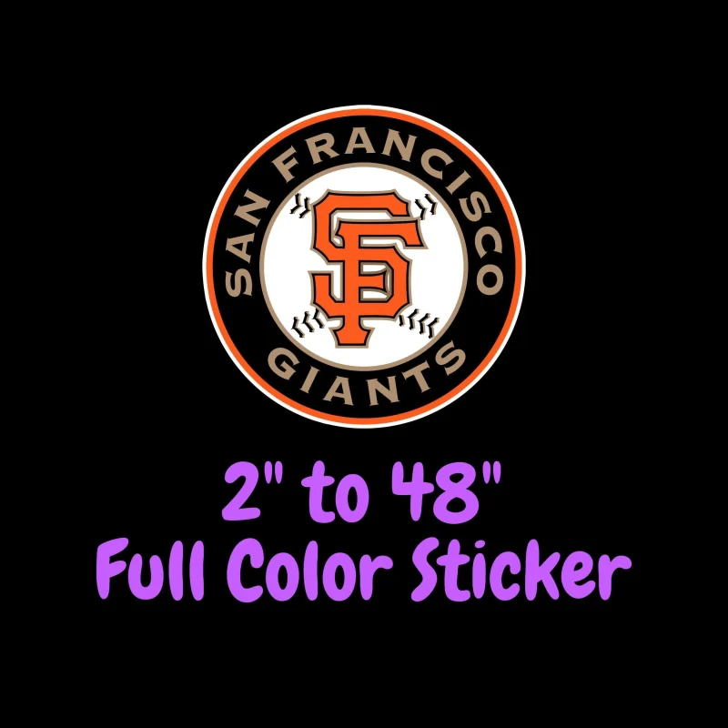 San Francisco Giants - Black Circle - Full Color Vinyl Sticker - Custom Size