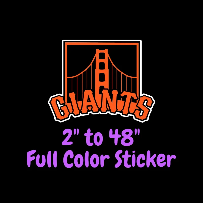 San Francisco Giants - Giants With Bridge - Full Color Vinyl Sticker - Custom Size