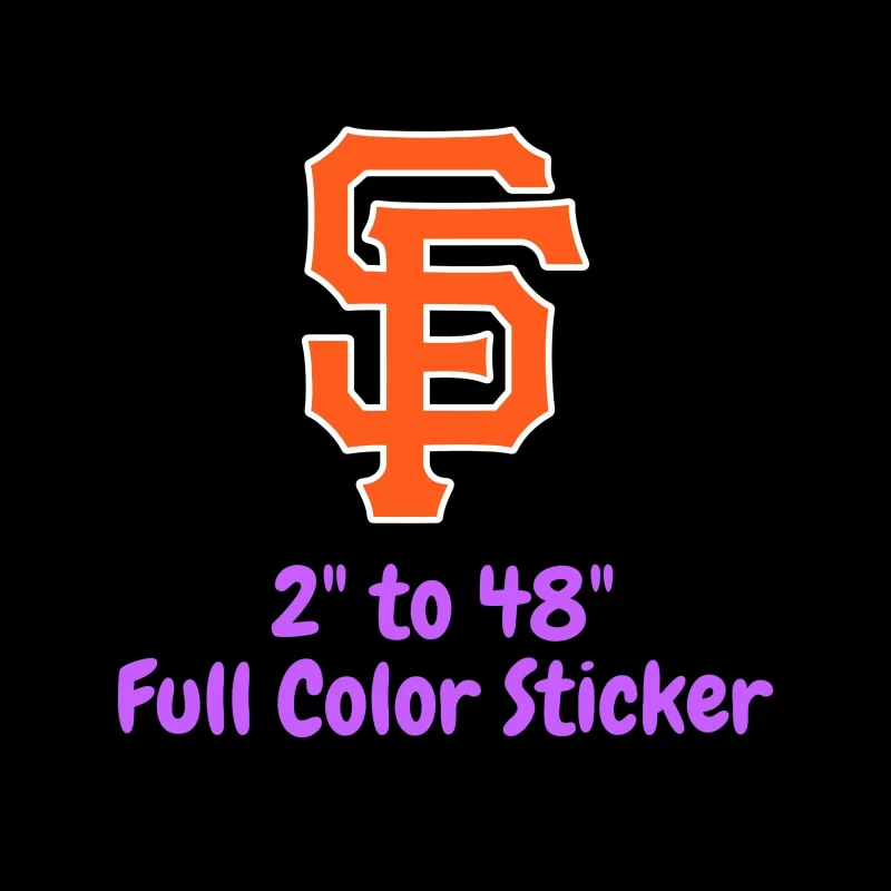 San Francisco Giants - Orange SF - Full Color Vinyl Sticker - Custom Size