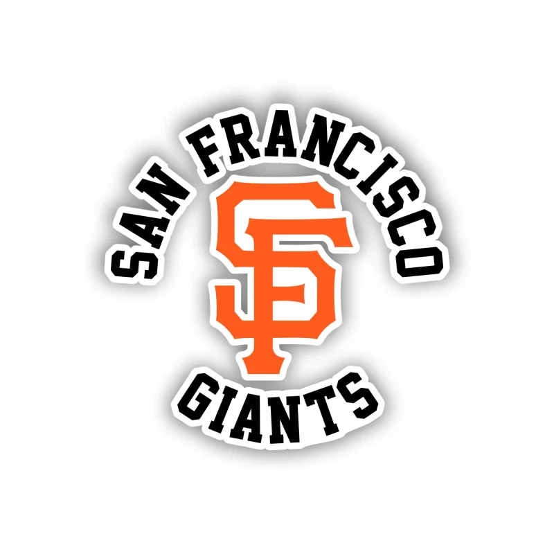 San Francisco Giants - SF with Name - Full Color Vinyl Sticker - Custom Size