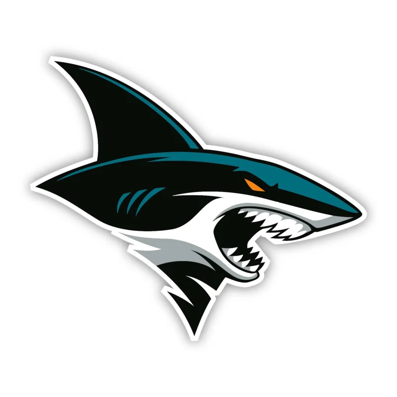 San Jose Sharks - Shark Head - Iron On DTF Transfer - Custom Size