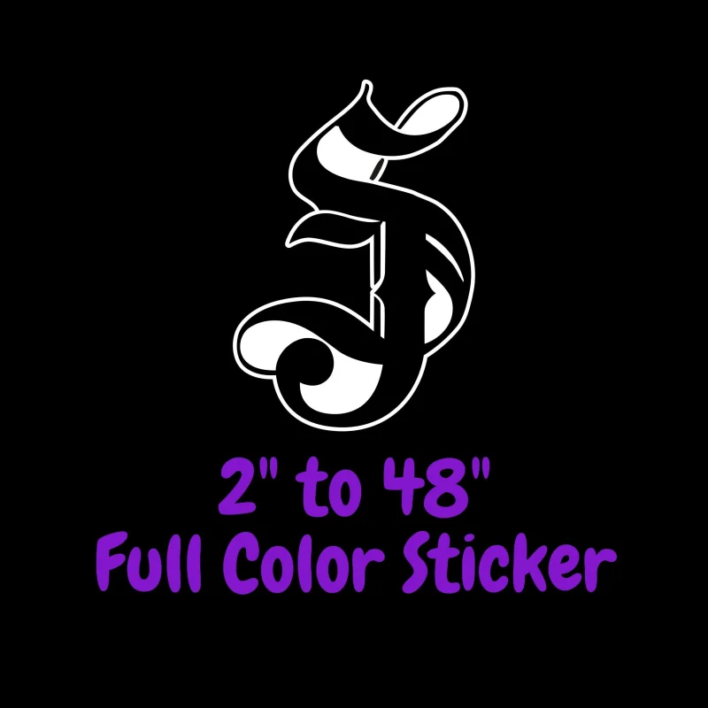 San Jose Sharks - SJ Cursive - Full Color Vinyl Sticker - Custom Size
