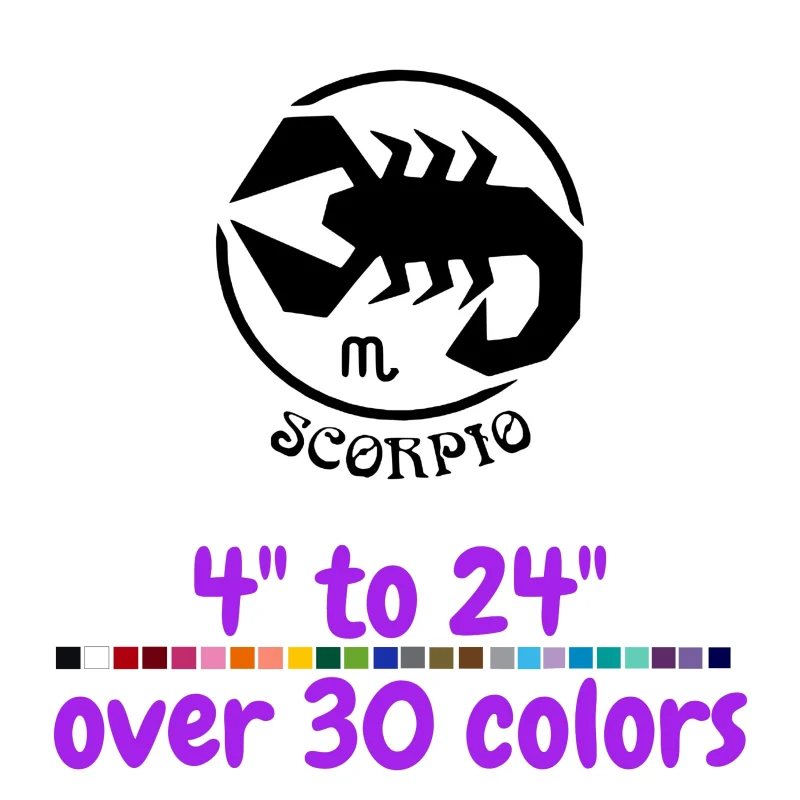 Scorpio Horoscope Vinyl Decal - Custom Size