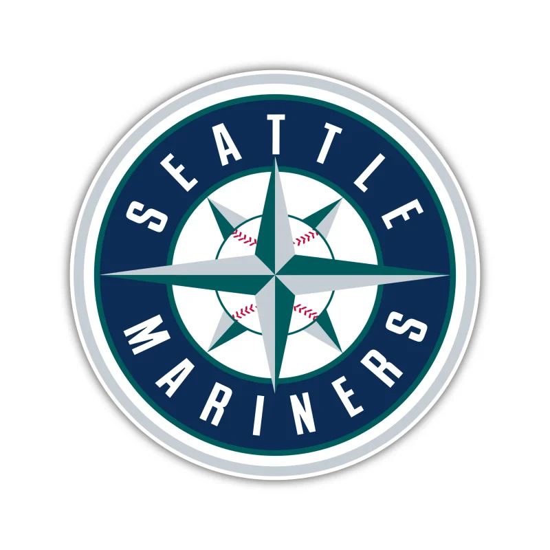 Seattle Mariners - Blue Circle - Full Color Vinyl Sticker - Custom Size