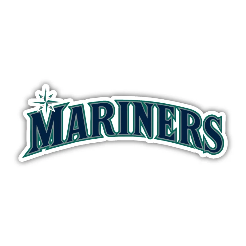 Seattle Mariners - Name - Full Color Vinyl Sticker - Custom Size
