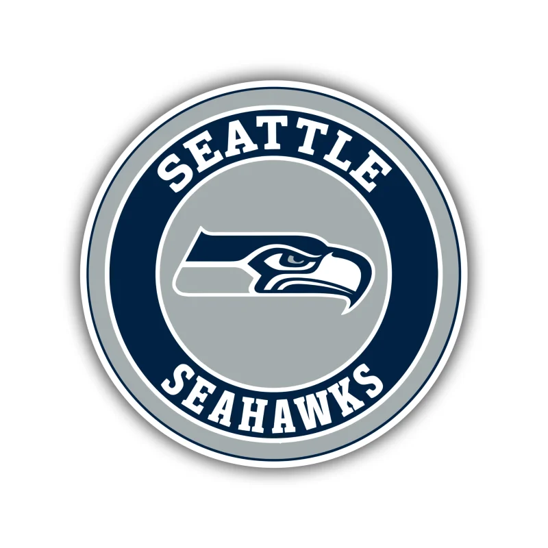 Seattle Seahawks Circle Full Color Vinyl Sticker - Custom Size