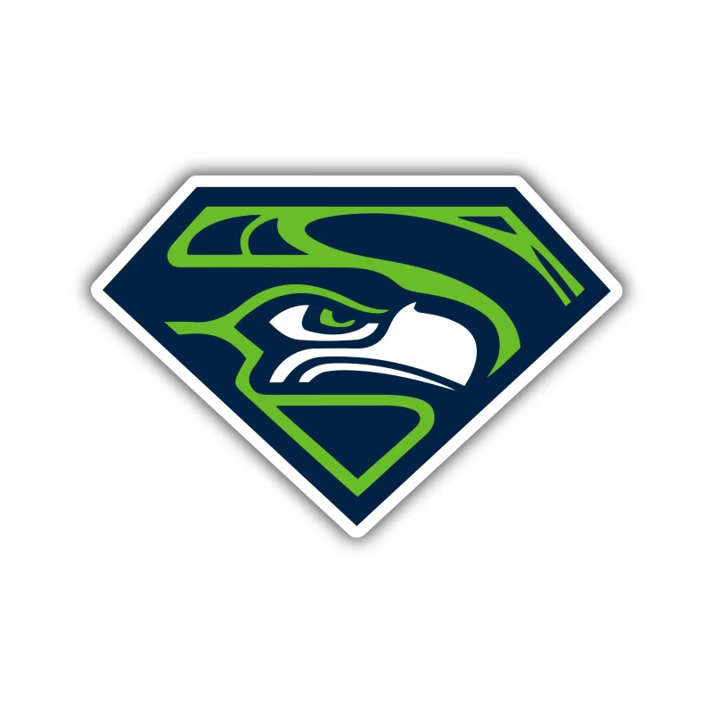 Seattle Seahawks Diamond Full Color Vinyl Sticker - Custom Size