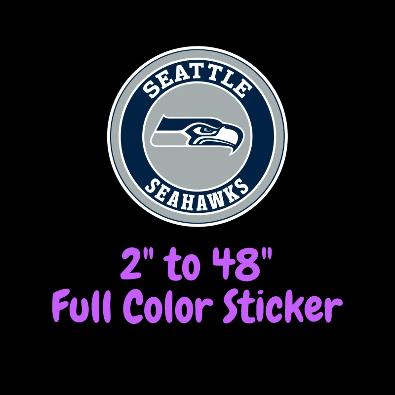 Seattle Seahawks Full Color Vinyl Sticker - Custom Size