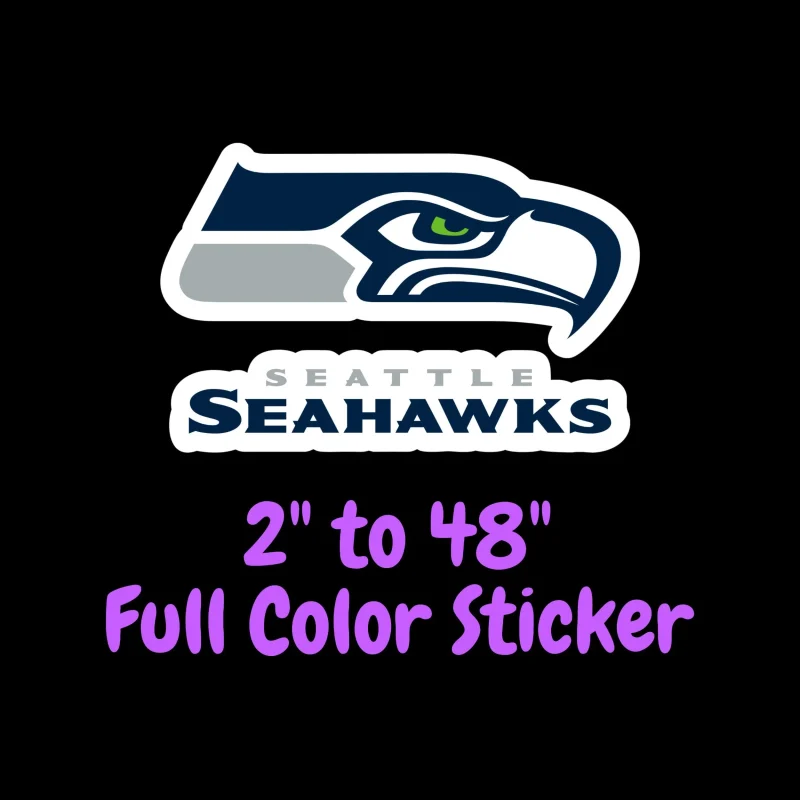 Seattle Seahawks Full Color Vinyl Sticker - Custom Size