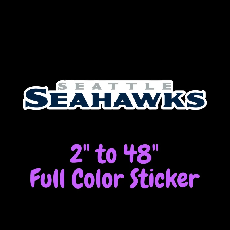 Seattle Seahawks Full Color Vinyl Sticker - Custom Size