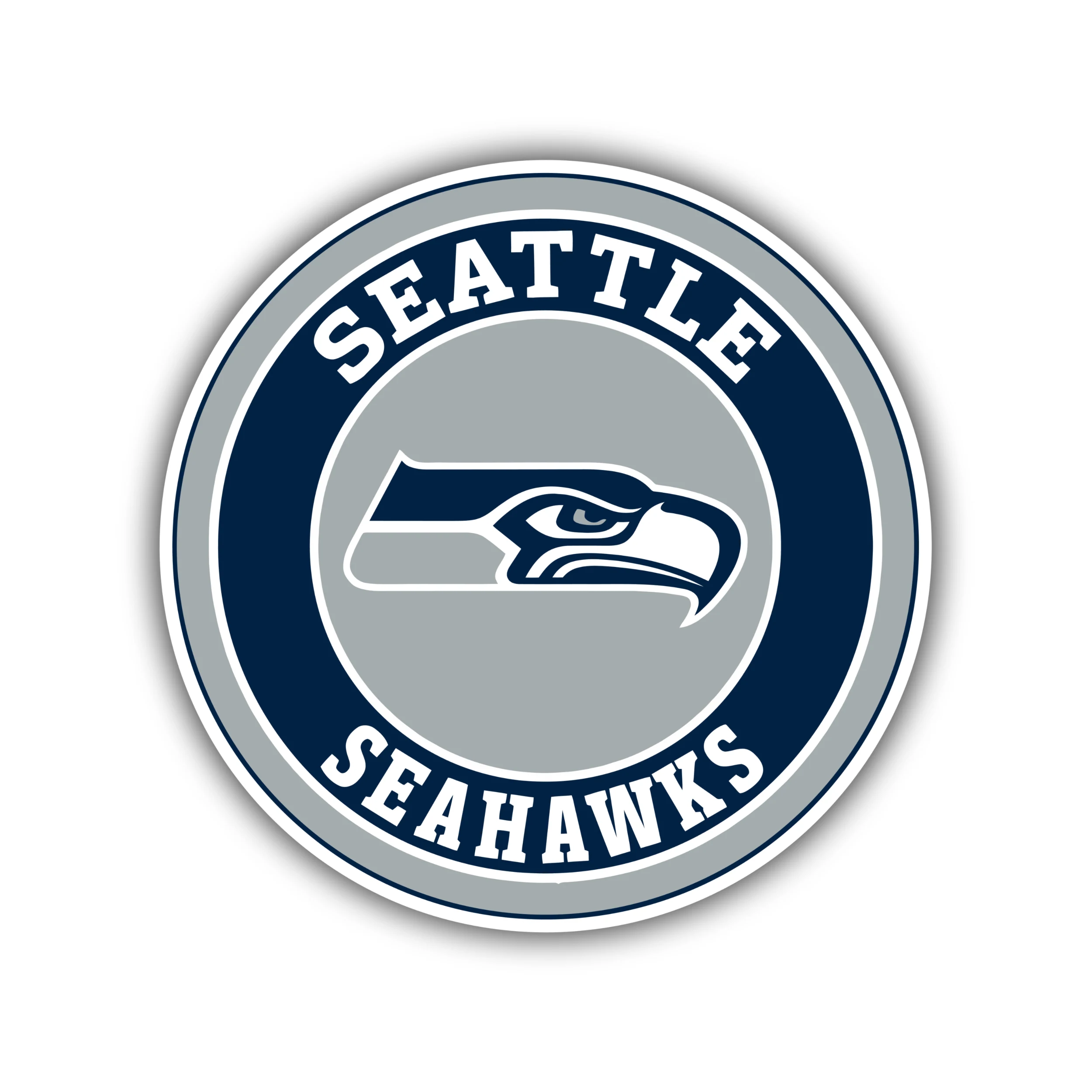 Seattle Seahawks - Gray and Blue Circle - Iron On DTF Transfer - Custom Size