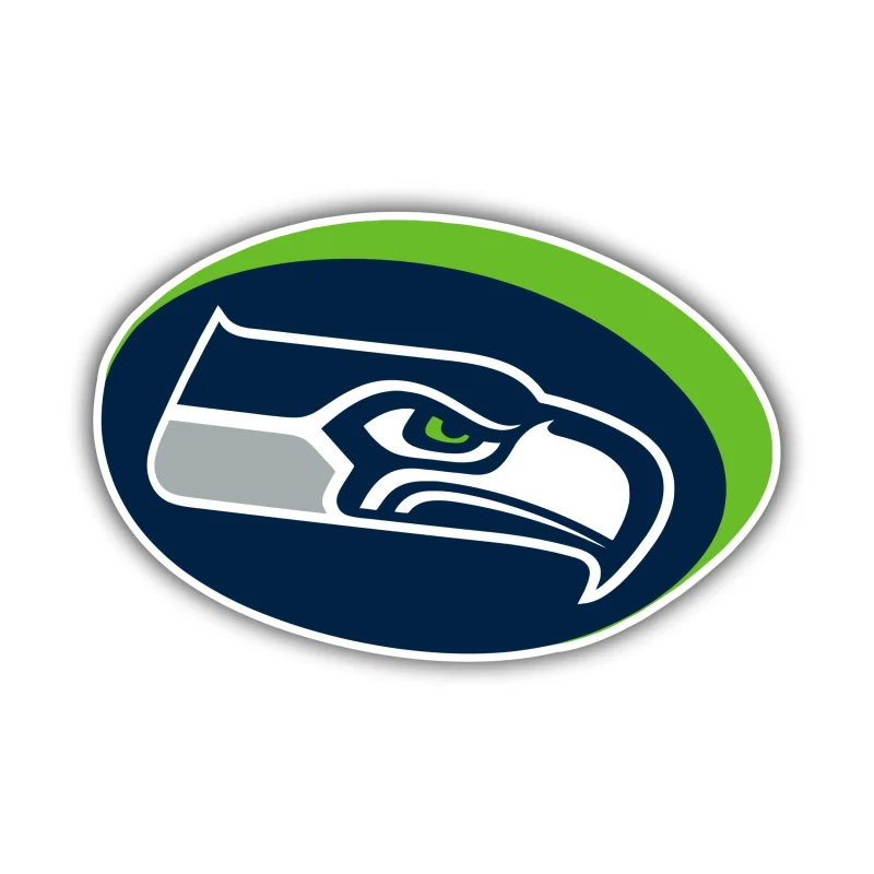 Seattle Seahawks - Green and Blue Oval - Iron On DTF Transfer - Custom Size