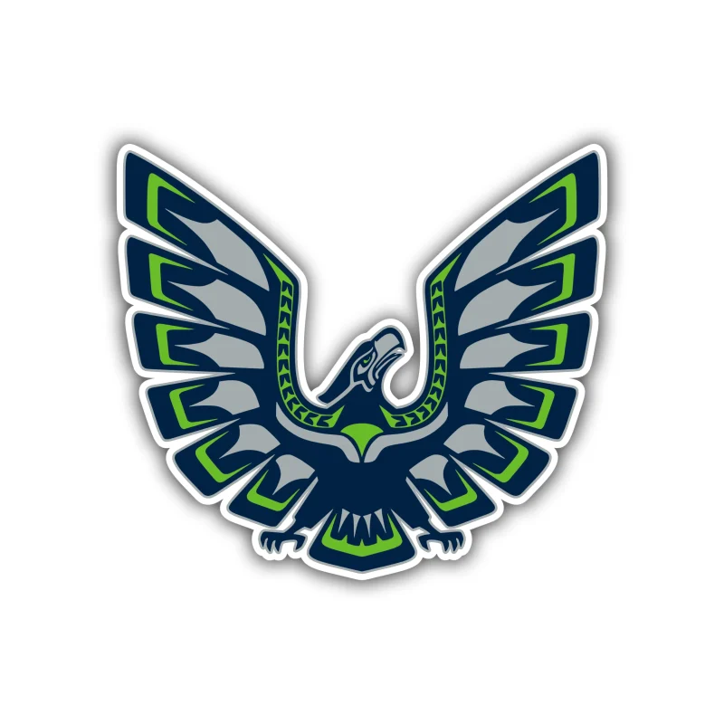 Seattle Seahawks Hawk Full Color Vinyl Sticker - Custom Size