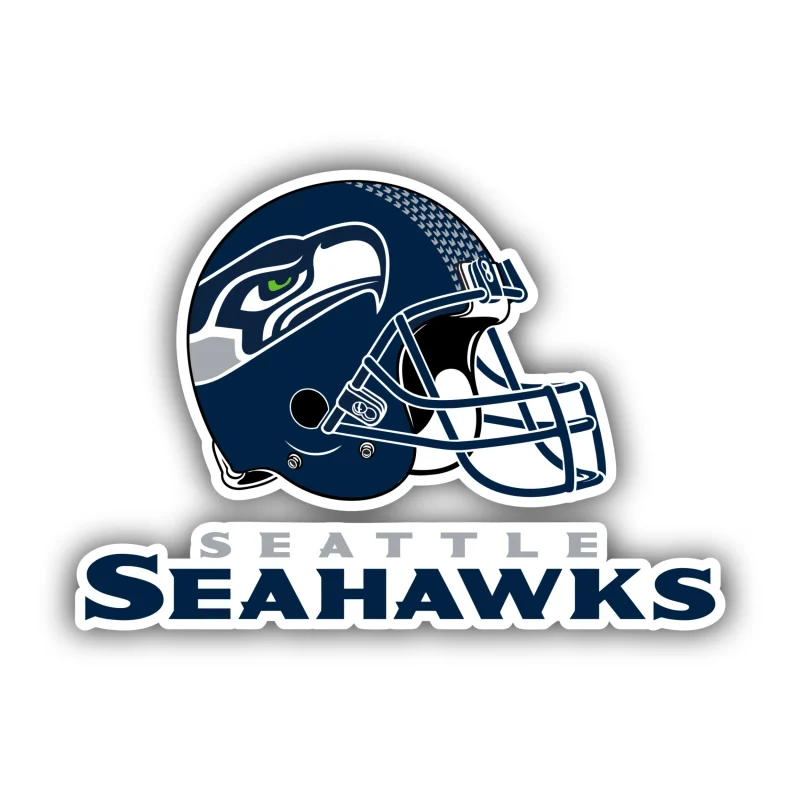 Seattle Seahawks Helmet Full Color Vinyl Sticker - Custom Size