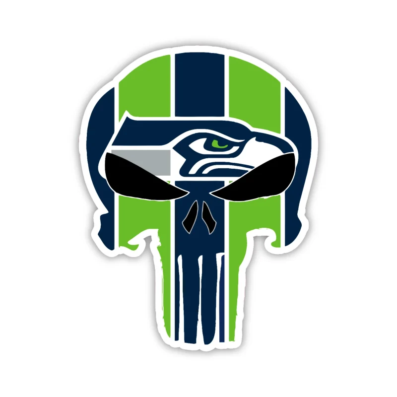 Seattle Seahawks - Skull - Iron On DTF Transfer - Custom Size