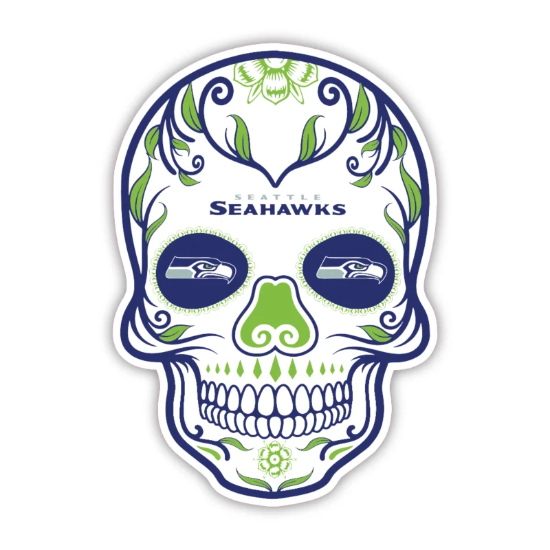 Seattle Seahawks - Sugar Skull - Temporary Tattoo
