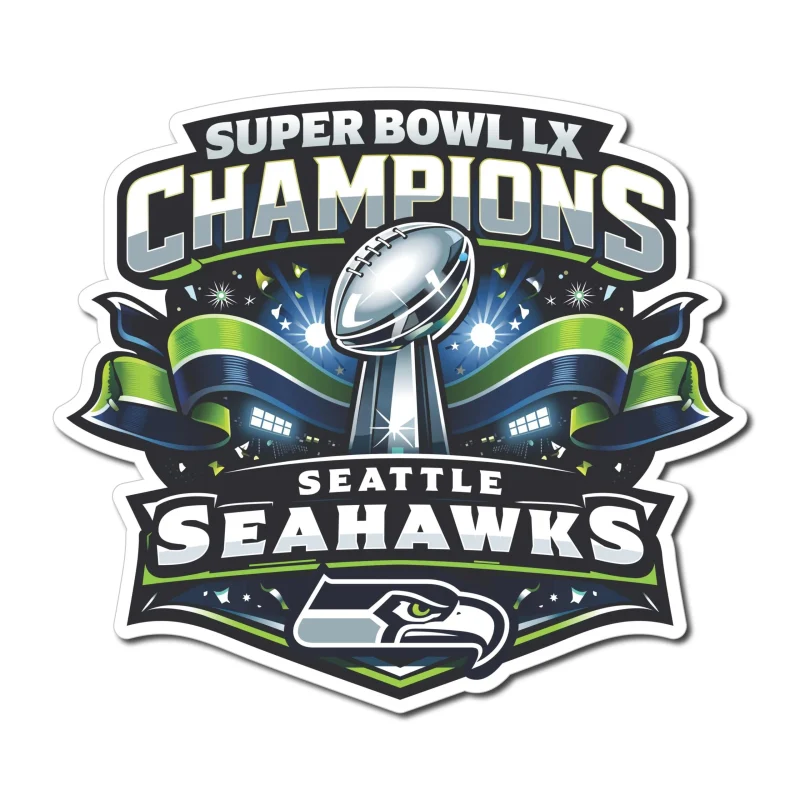 Seattle Seahawks - Super Bowl LX - Iron On DTF Transfer - Custom Size