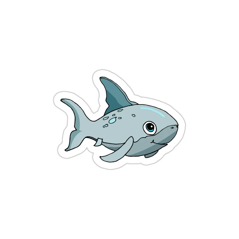 Shark Full Color Vinyl Sticker - Custom Size