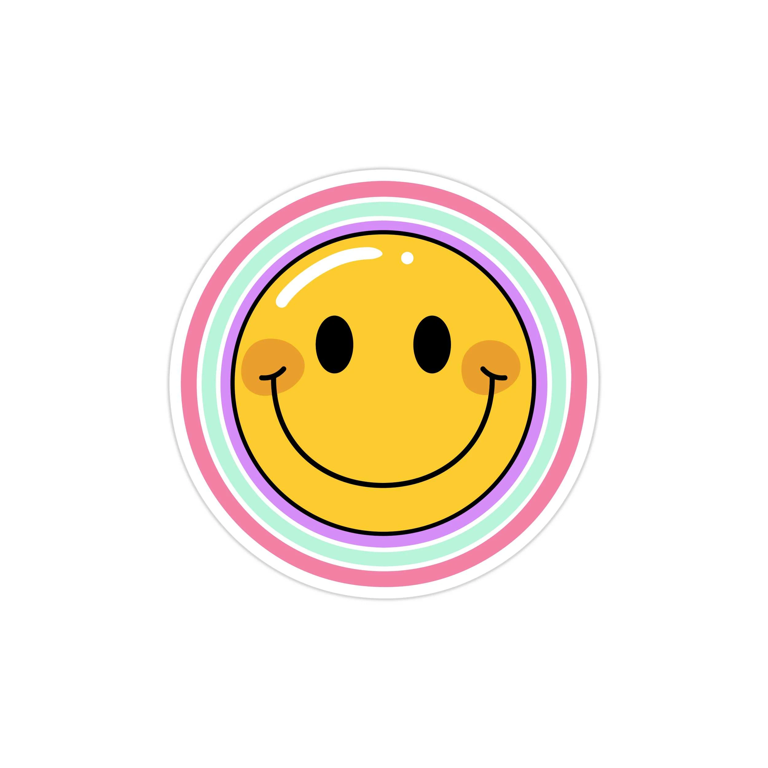 Smiley Face Full Color Vinyl Decal - Custom Size