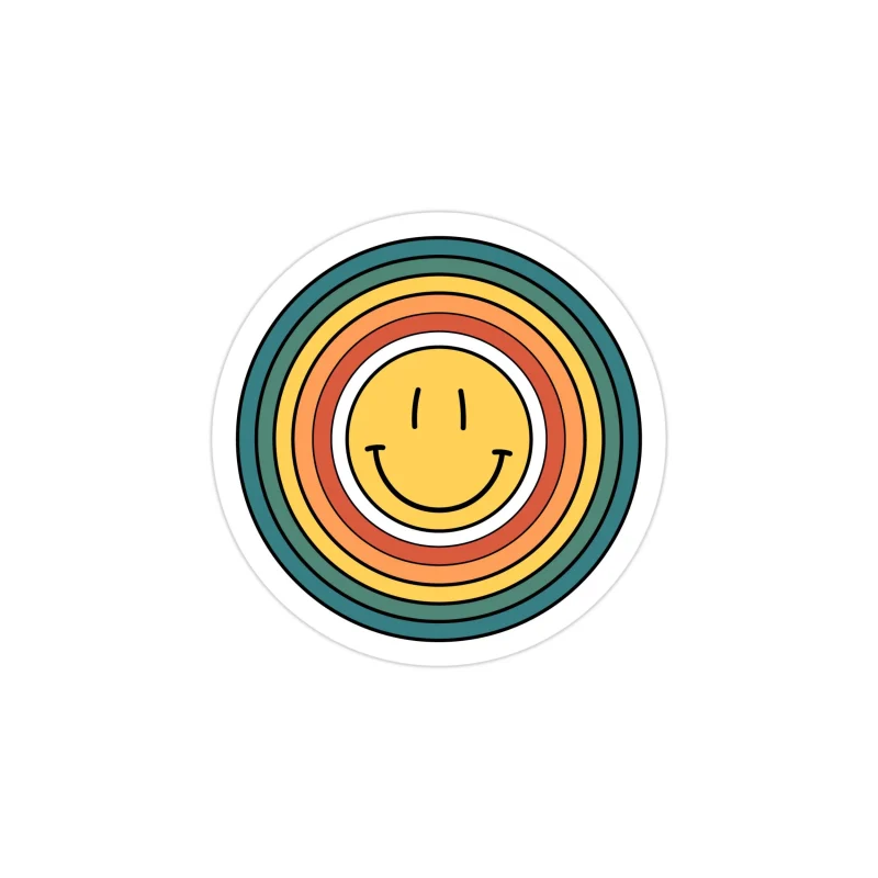 Smiley Face Full Color Vinyl Decal - Custom Size