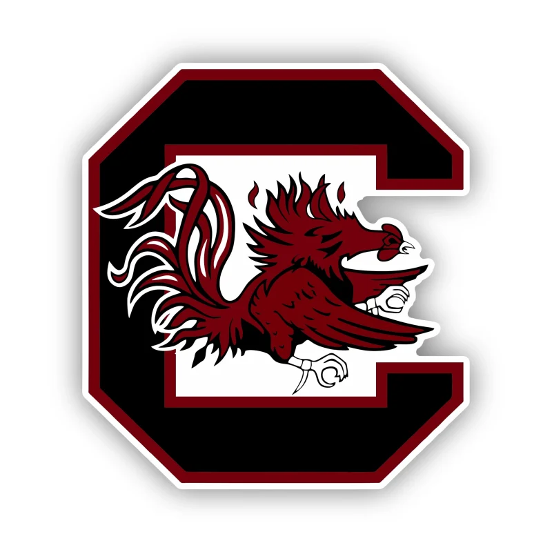 South Carolina Gamecocks - C with Rooster - Iron On DTF Transfer - Custom Size
