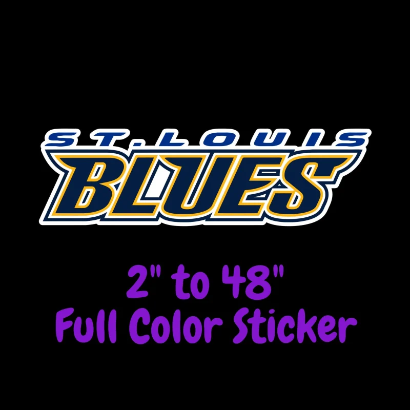 St Louis Blues - Name - Full Color Vinyl Sticker - Custom Size