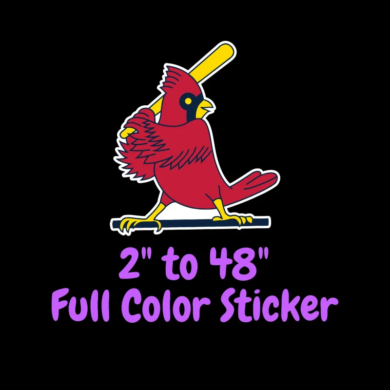 St. Louis Cardinals - Bird With Bat - Full Color Vinyl Sticker - Custom Size