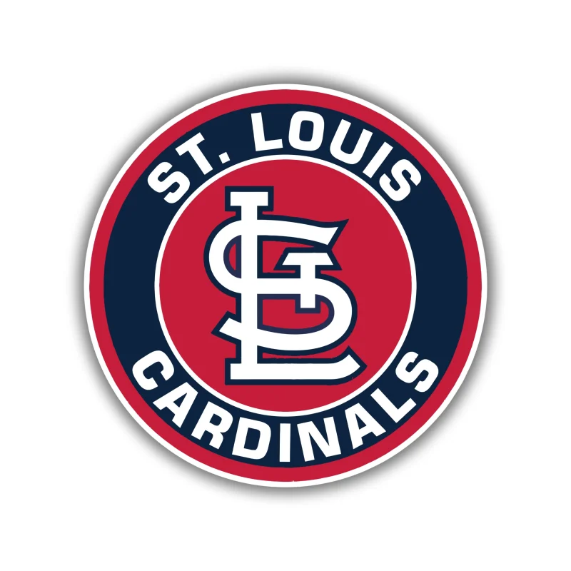 St. Louis Cardinals - Blue and Red Circle with Name - Iron On DTF Transfer - Custom Size
