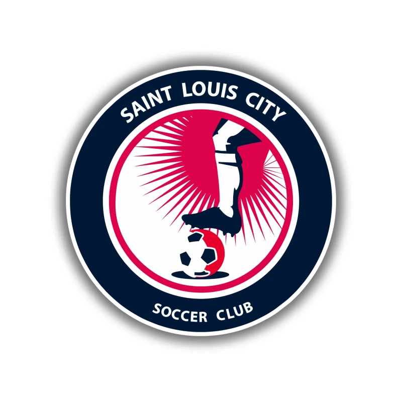 St. Louis City SC - Circle with Name - Full Color Vinyl Sticker - Custom Size