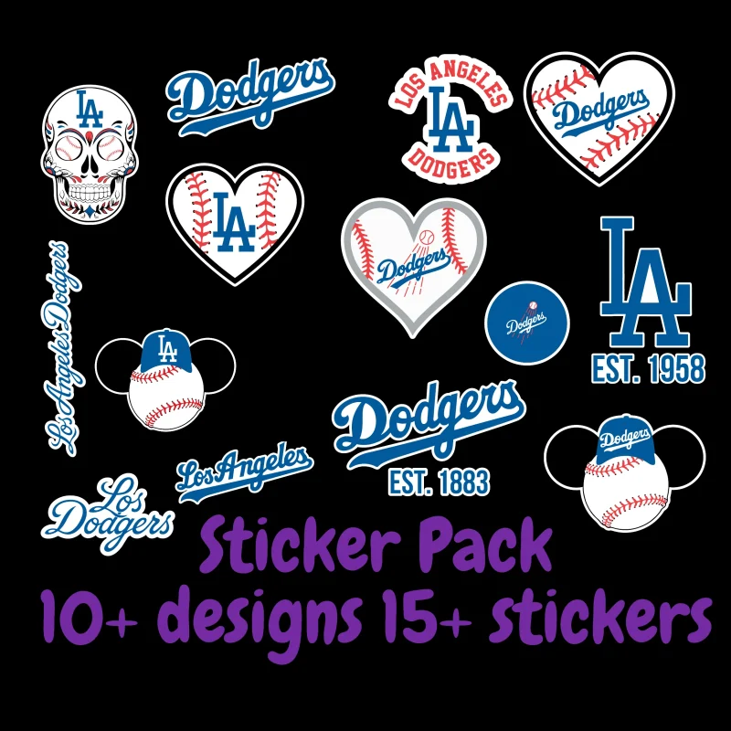 Los Angeles Dodgers Sticker Pack  Laptop Decal  Yeti Decal  Cell phone Decal  Vinyl Car Decal