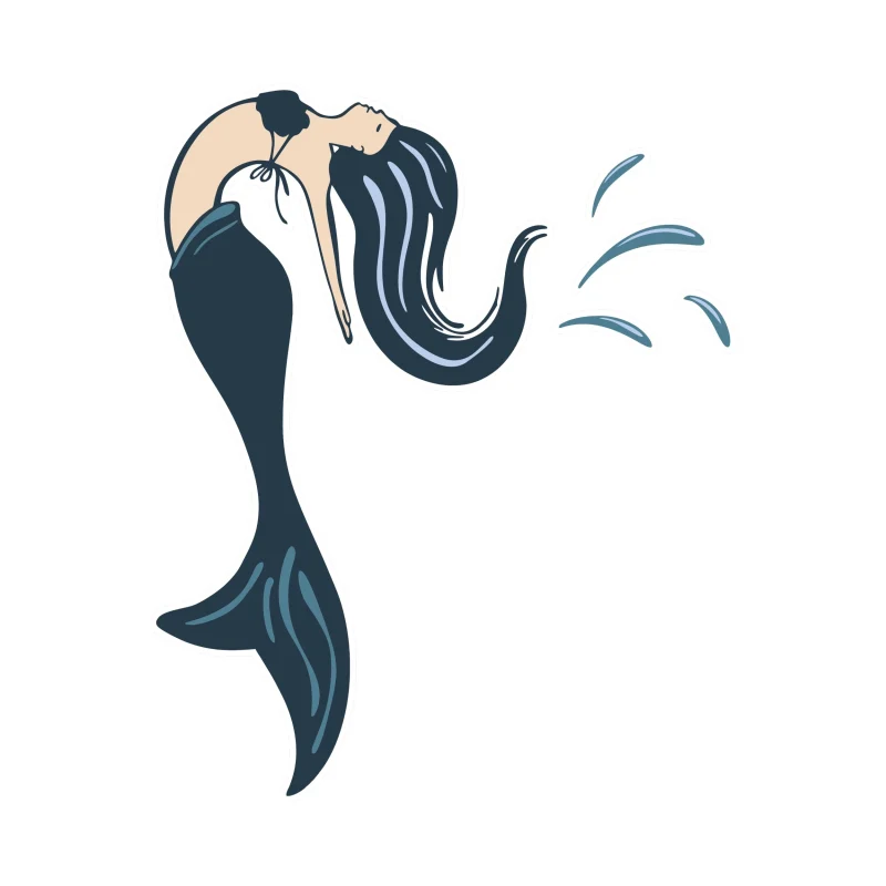 Swimming Mermaid Full Color Vinyl - Custom Size