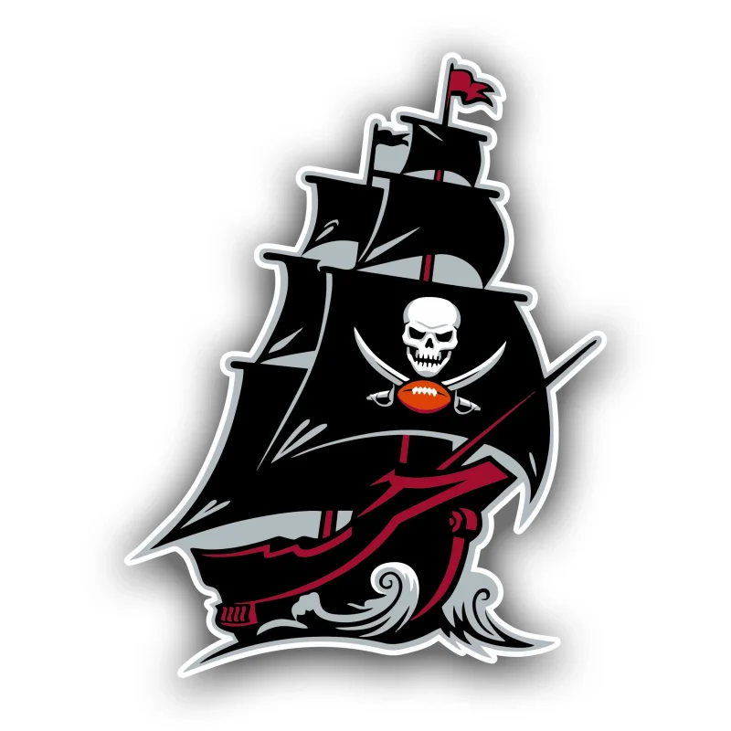 Tampa Bay Buccaneers - Black Ship - Iron On DTF Transfer - Custom Size