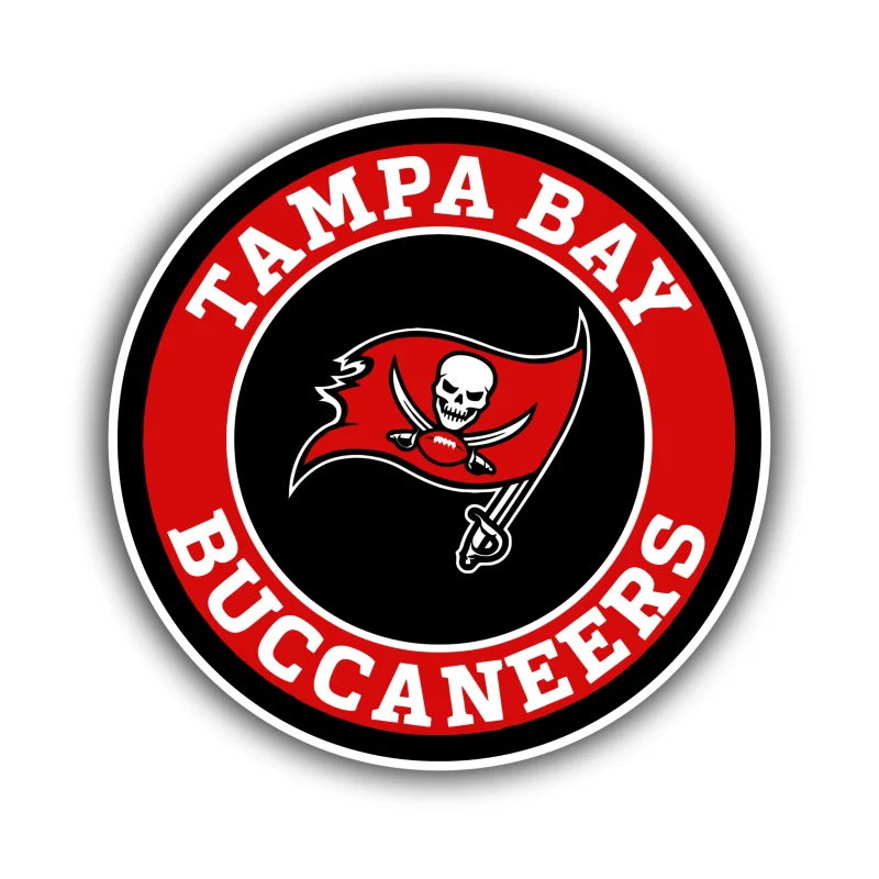 Tampa Bay Buccaneers - Flag Circle - Full Color Vinyl Sticker - Custom Size