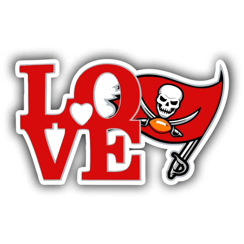 Tampa Bay Buccaneers - Love - Iron On DTF Transfer - Custom Size