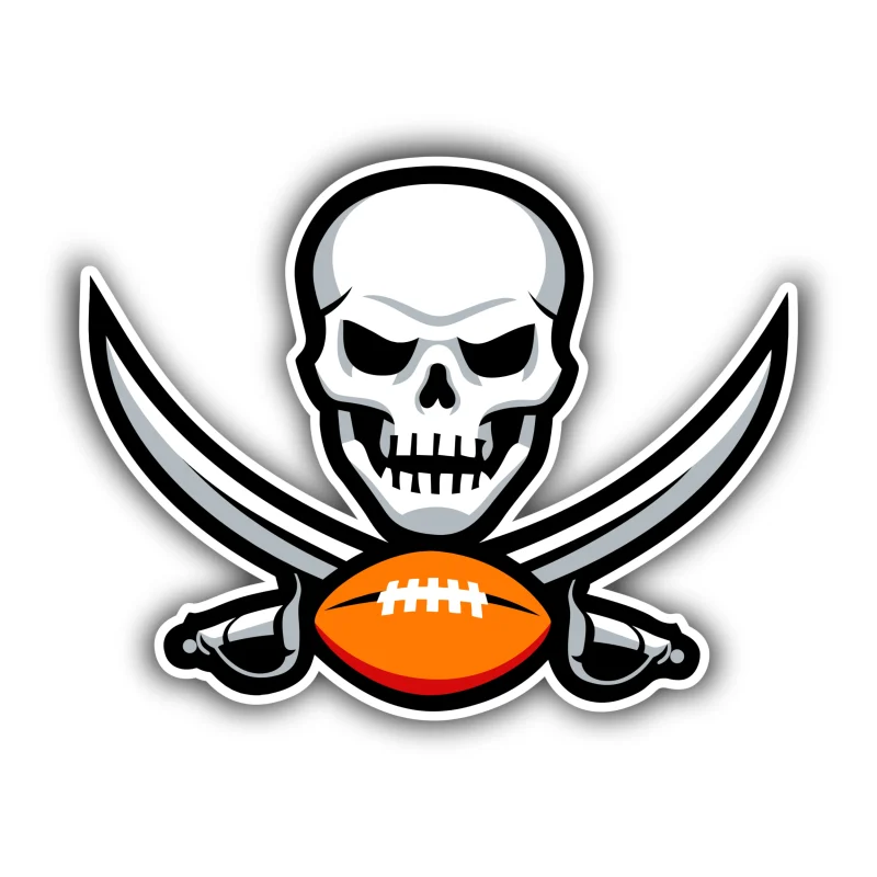 Tampa Bay Buccaneers - Skull Football - Iron On DTF Transfer - Custom Size